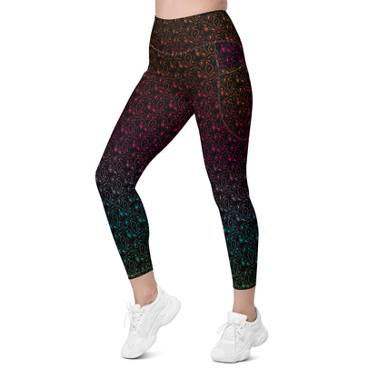 Rainbow Paisley Yoga Pants with Pockets